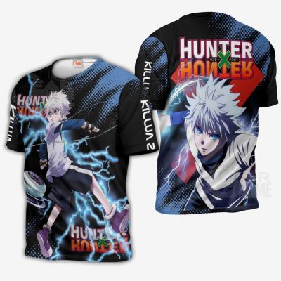 1125 AOP Hunter X Hunter Characters VA Killua 5 tshirt font and back 1 - Hunter X Hunter Store