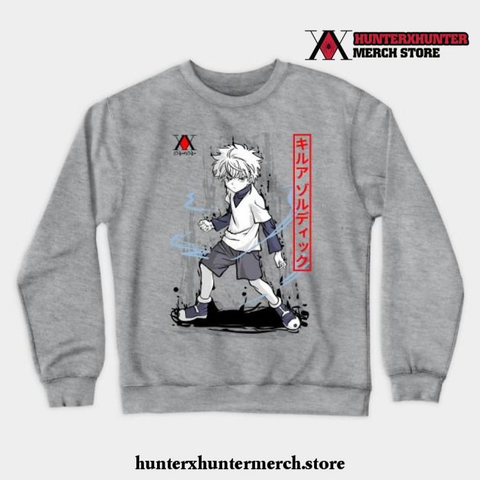 Cool Killua Zoldyck Crewneck Sweatshirt Gray / S