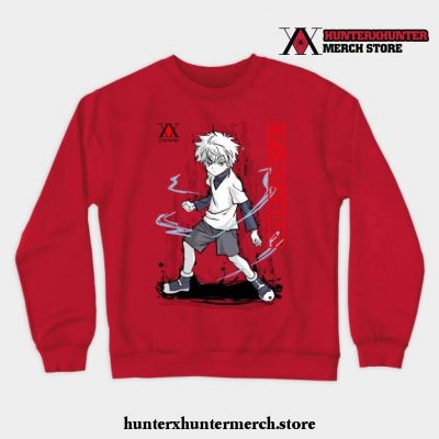 Cool Killua Zoldyck Crewneck Sweatshirt Red / S