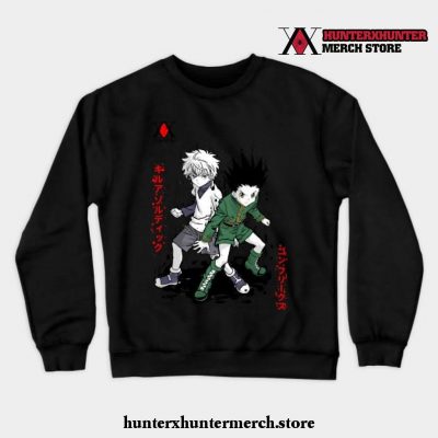 Gon And Killua Anime Crewneck Sweatshirt Black / S