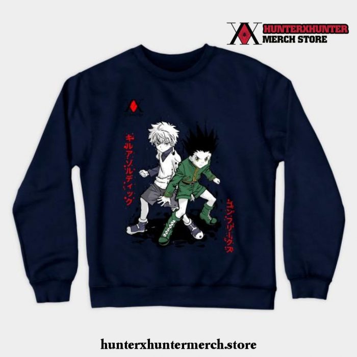 Gon And Killua Anime Crewneck Sweatshirt Navy Blue / S