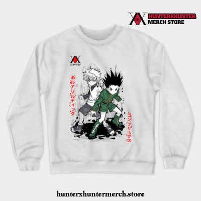Gon And Killua Anime Crewneck Sweatshirt White / S