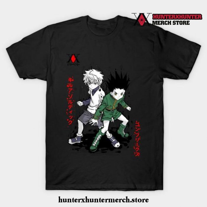 Gon And Killua H_H T-Shirt Black / S