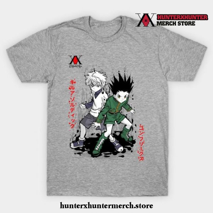 Gon And Killua H_H T-Shirt Gray / S