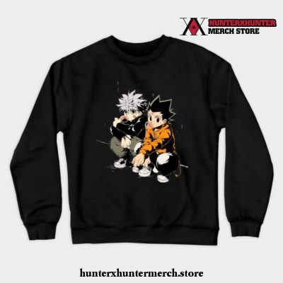 Hunter × Hxh Killua - Gon (Cute Kawaii) Crewneck Sweatshirt Black / S