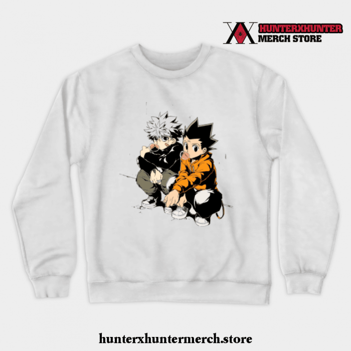 Hunter × Hxh Killua - Gon (Cute Kawaii) Crewneck Sweatshirt White / S