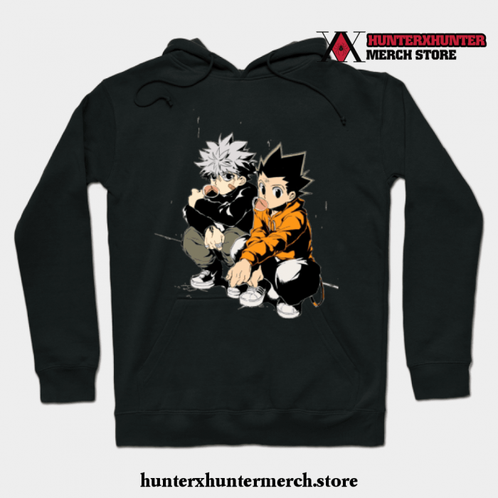 Hunter × Hxh Killua - Gon Cute Kawaii Hoodie Black / S