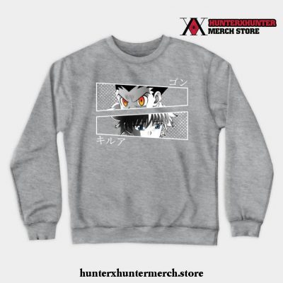 Killua And Gon Crewneck Sweatshirt Gray / S