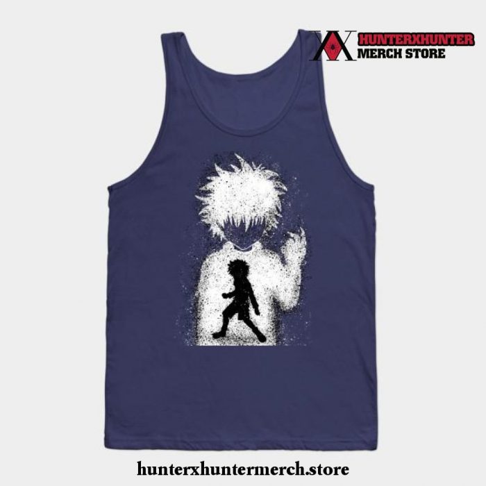 Killua Zoldyck Art Tank Top Navy Blue / S