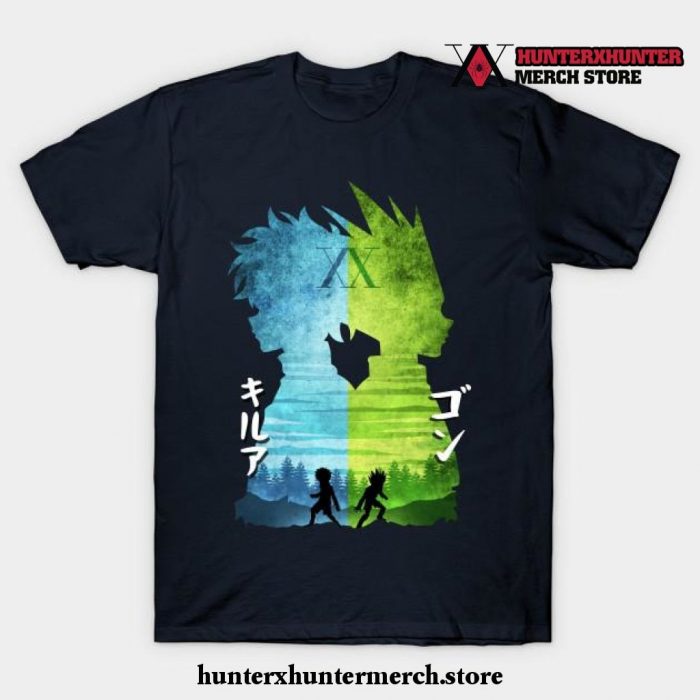 Minimalist Silhouette Gon And Killua T-Shirt Navy Blue / S