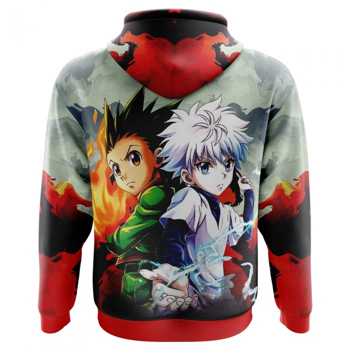 Power Duo Gon Killua Hunter X Hunter AOP Hoodie 3D BACK Mockup - Hunter X Hunter Store