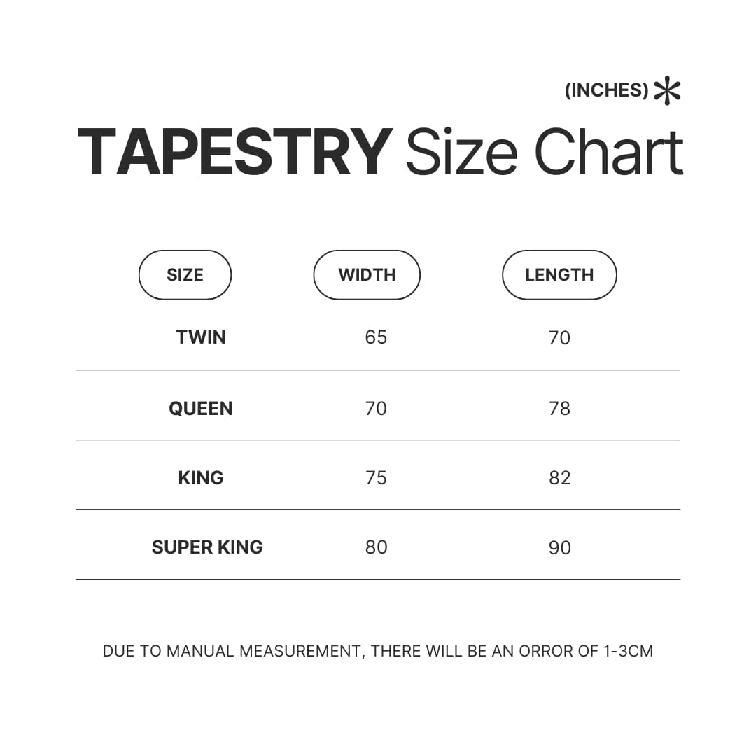 Tapestry Size Chart - Hunter X Hunter Store